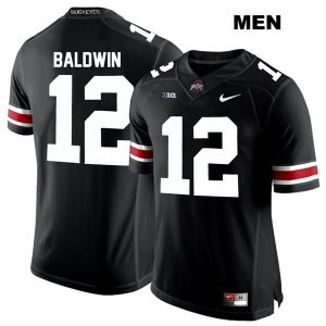 Men's NCAA Ohio State Buckeyes Matthew Baldwin #12 College Stitched Authentic Nike White Number Black Football Jersey OT20J38DZ